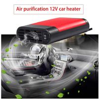 Younar Car Heater 12V Portable Fast Heating Quickly Cooling Fan Car Auto Defogger Defroster with Negative Ion Air Cleaner (Red)