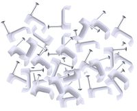 ocharzy Nail-in Circle Cable Clips White (14 mm, 200 pcs)