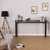 Overbed Table Laptop Desk - Bizzoelife 71 Inches Mobile Computer Desk Rolling Laptop Cart Heavy Duty Metal Leg with Wheels for Bed Sofa (Gray)