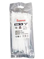 Superun 6 inch selflocking cable tie (Industrial grade zip tie) pack of 100 white
