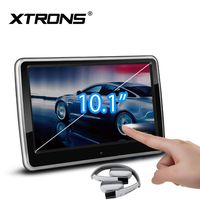 XTRONS Car DVD Player 10.1 Inch Touch Screen Portable Car Headrest CD Player for Kids with White Wireless Headphones Supports 1080P Video, USB SD, AV Out & AUX in, Region Free, IR FM