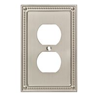 Franklin Brass W35059-SN-C Classic Beaded Single Duplex Wall Plate/Switch Plate/Cover, Satin Nickel