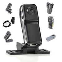 Aolvo Mini Recorder With Voice Activation, Hidden Voice Activated Recorder Mini DV DVR Camera Video Recorder Support 32GB TF Card with Backclip, Stand, Lanyard and Cover for Webcam Helmet Bike Sports