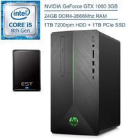 2020 HP Pavilion 690 VR Ready Gaming Desktop Computer, 8th Gen Hexa-Core i5-8400 (Beats i7-7700), 24GB DDR4, 1TB HDD + 1TB PCIe SSD, GeForce GTX 1060, DVDRW, Windows 10, EST 500GB External Hard Drive
