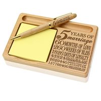 Kate Posh - Our 5th Anniversary Wooden Notepad & Pen Holder