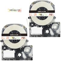 Epson Labelworks Tape, LaBold 2 Pack Unique Design Washi Label Tape Cartoon Style Compatible with Epson LW-300 LW-400 LW-500 LW-600 Label Maker Tape Black on Warm House 0.47"W x 26.2'L (12mmx8m)