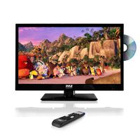 Pyle 23.6" 1080p LED TV, Multimedia Disc Player, Ultra HD TV, LED Hi Res Widescreen Monitor w/HDMI Cable RCA Input, LED TV Monitor, Audio Streaming, Mac PC, Stereo Speakers, Wall Mount (PTVDLED24)