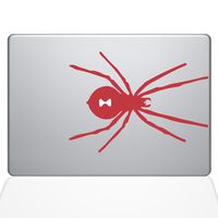 The Decal Guru Black Widow Spider MacBook Decal Vinyl Sticker - 15" MacBook Pro (2016 & Newer) - Red (1280-MAC-15X-DR)