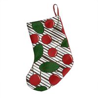 Christmas Decorations Stockings 18" Black and White Stripes Cherry Unique Big Xmas Socks for Home Decor