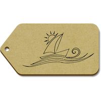 Azeeda 10 x Large 'Sailing Boat' Wooden Gift Tags (TG00072280)