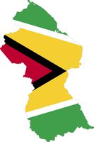 Map with flag inside guyana 4x6.3 sticker decal die cut vinyl - Made and Shipped in USA