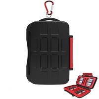 LXH Memory Card Case, Portable Holder SD SDHC SDXC CF XQD TF Micro SD SIM Micro SIM Nano SIM Card Storage With Carabiner For 8SD+ 3CF+ 8TF/MSD+ 1XQD+ 2SIM + 2Micro SIM+2Nano SIM+1Pin Key (27 Slots)