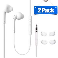 Aux Headphones/Earphones/Earbuds, (2 Pack) Sobrilli 3.5mm Wired in-Ear Headphones with Mic and Remote Control Compatible with Galaxy S9 S8 S7 S6 S5 S4 Edge + Note 4 5 6 7 8 9 and More Android Devices