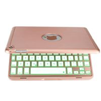 Sammid iPad Air Bluetooth Keyboard Case, Slim Fit Hard Shell Stand Protective Case with 7 Colors Back-lit Wireless Smart Keyboard Cover with Auto Wake/Sleep Function for 9.7 inch iPad Air -Rose Gold