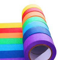7 Pieces Colored Masking Tape Rainbow Masking Tape Labelling Tape Graphic Art Painters Tape Roll for Fun for Arts DIY, Home Decoration, Office Supplies