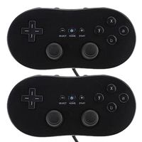 Reiso 2 packs Black Controllers for wii,Classic Console Gampad Gaming Pad Joypad Pro for Wii