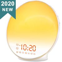 Wake Up Light Sunrise Alarm Clock for Kids, Heavy Sleeper, Bedroom, Bedside with Sunrise Simulation, Sleep Aid Feature, Dual Alarms, FM Radio, Snooze, Night Light, Daylight, 7 Colors, 7 Natural Sounds