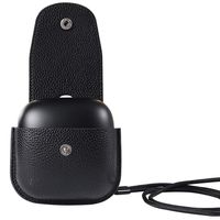 Sodoop Leather Case for Beat s Powerbeats Pro, Fashion Genuine Leather Case Protective Shock Resistant Anti-Lost & Shockproof Carrying Case Cover with Keychain & Lanyard for Beats Powerbeats Pro