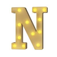 YOUZONE LED Marquee Letters LED Letter Lights Alphabet Light Up Sign Decoration Letters A - Z Symbol & for Wedding Birthday Party Battery Powered Christmas Lamp Night Light Home Bar Decoration (N)