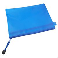 Uxcell Soft Plastic Portable Paper Document Zipper Closure Bag, Blue
