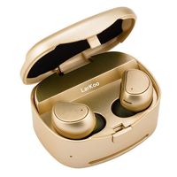 LarKoo Wireless Double Twins in-Ear Bluetooth 5.0 Earbuds Headphones with Charging Box Noise Mic Cancelling Sweatproof Earphones Headset for iOS, Android Phones (Golden)