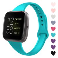 Acrbiutu Bands Compatible with Fitbit Versa/Fitbit Versa 2, Slim Thin Narrow Replacement Silicone Sport Wristband Strap for Fitbit Versa/Versa 2 Women Men