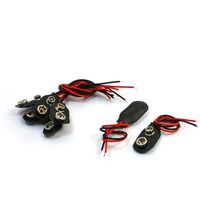 uxcell 7Pcs Faux Leather Shell 14cm Wire Cable 9V Battery Clip Connector Lead