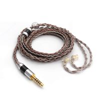 Linsoul TRIPOWIN C8 8-Core Silver Copper Foil Braided Earphone Replacement Upgrade Cable, Tinsel Silver Copper Wire for KZ ZSN Pro, ZS10 Pro NF2u, QDC IEMs (4.4mm Plug, QDC Connector)