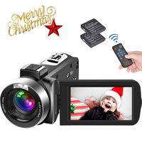 Video Camera Camcorder Full HD 1080P 30FPS Camcorder Camera 24MP Vlogging Camera 18x Digital Zoom Camera 3 Inches IPS Screen Video Camcorder with Remote Control and 2 Batteries