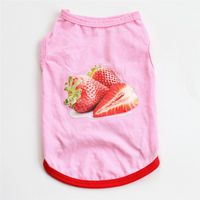Dog Shirts,Han Shi Summer Summer Strawberry Vest Soft Cat Pet Clothes Vest (Pink, S)
