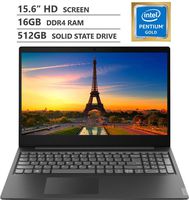 2019 Newest Lenovo Ideapad S145 15.6" HD LED-backlit Widescreen Laptop, Intel Pentium Gold 5405U 2.30GHz Processor, 16GB RAM, 512GB Solid State Drive, Wireless-AC, Bluetooth, Windows 10, Granite Black