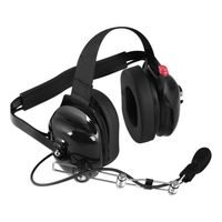 Rugged Radios H42-BLK Behind The Head Two-Way Radio Headset with Dynamic Noise Cancelling Microphone, Push to Talk, and 3.5mm Input Jack for Music & MP3 Players