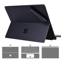XISICIAO 4-in-1 Premium Full Set Body Protective Skin Sticker Decals for Microsoft Surface Pro X (2019) 13 Inch [Body+Keyboard Cover 2 Sides+Palm Rest Protector](Matte Black 4-in-1)