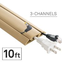 UT Wire Neoprene 3-Channel Cord Protector & Cable Management Concealer - 10FT Long - Beige