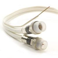 125ft WHITE DIRECTV APPROVED 3Ghz AERIAL DUAL SOLID COPPER RG6 w/COPPER GROUND MESSENGER COAXIAL CABLE 18AWG WEATHER SEAL BRASS CONNECTORS UL ETL HD SATELLITE ASSEMBLED IN USA by PHAT SATELLITE INTL