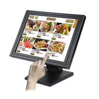 15" Touch Screen LCD POS Stand Touchscreen Monitor f/Retail Kiosk Restaurant Bar LCD Display USB VAG POS Stand Retail Cash