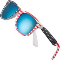 Polarized Sunglasses for Men Retro - FEIDU Polarized Retro Sunglasses for Men FD2149 (blue-flag)