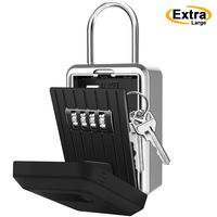 Key Lock Box with 4-Digit Combination, Lock Box for House Key, Wall Mounted Weatherproof Resettable Portable Lock Box, Ideal for Homes Hotels Schools and Businesses (with Waterproof Cover)