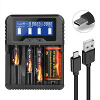 TrustFire TR-020 Household Battery Charger for Li-ion IMR 18650 18350 26650 32650 Ni-MH Ni-Cd AA AAA AAAA RCR123A RCR123 and All Kinds of Cylindrical Rechargeable Battery (4 Slots)