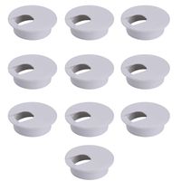 10 Pcs 2 Inch Plastic Desk Cord Cable Hole Cover Grommet Computer Cable Hole Cover Plug Cap White