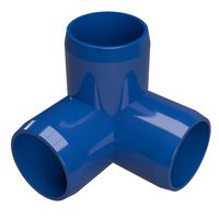 FORMUFIT F1143WE-BL-4 3-Way Elbow PVC Fitting, Furniture Grade, 1-1/4" Size, Blue (Pack of 4)