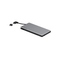 mophie powerstation Plus Mini External Battery with Built in Cables for Smartphones and Tablets (4,000mAh) - Space Grey