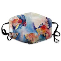 YUIOP Watercolor Goldfish Printed Mask Neutral Mask for Men and Women Polyester Dust-Proof Breathable Mask