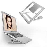 Adjustable Laptop Stand, YOSHINE Laptop Riser: Portable Ventilated Laptop Holder Compatible with Apple Mac MacBook Air/Pro, Samsung Lenovo Dell XPS, HP Notebooks, More Laptops up to 15.6" - Silver