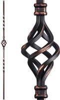 Oil Rubbed Copper 16.1.3 Single Basket Solid Iron Baluster for Staircase Remodel