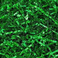 Crinkle Cut Paper Shred Filler (1/2 LB) for Gift Wrapping & Basket Filling - Green Metallic | MagicWater Supply