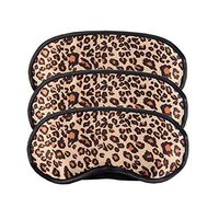 3 Pack Sleep Mask, Leopard Eye Masks Shade Cover for Sleeping, Shift Work, Naps, Travel Pouch Night Blindfold Airplane Relaxing Eyeshade Cover with Nose Pad for Men Women Kids