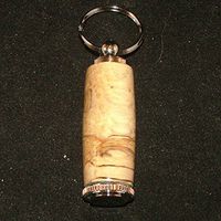 Pill Case Keychain in Maple, Birdseye Sugar and Chrome