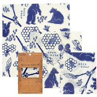 Bee's Wrap Assorted 3 Pack, Made in USA, Eco Friendly Reusable Beeswax Food Wraps, Sustainable, Zero Waste, Plastic Free Alternative for Food Storage - 1 Small, 1 Medium, 1 Large