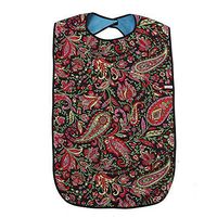 Fushida Adult Bib, Waterproof PVC Layer and Printing Cotton Cloth Material, Mealtime Clothing Protector, Adult Bibs for Eating Men, Limited Mobility, Cerebral Palsy Patient(FYH512-Flower)